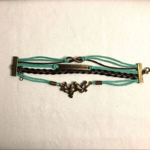 Inspirational Braided PU Leather Charm Bracelet